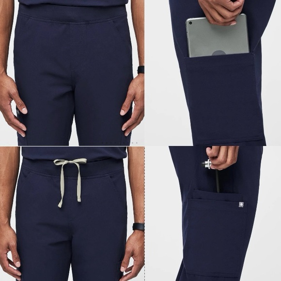 Figs Technical Collection Men's Navy Axim Cargo Scrub Pants - Picture 4 of 12
